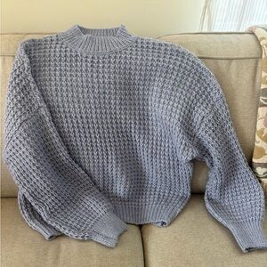 SO Women's Light Blue Turtleneck Sweater